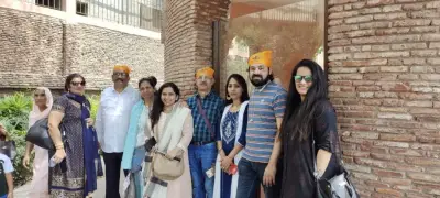 Tour Group at historical heritage entrance Amritsar