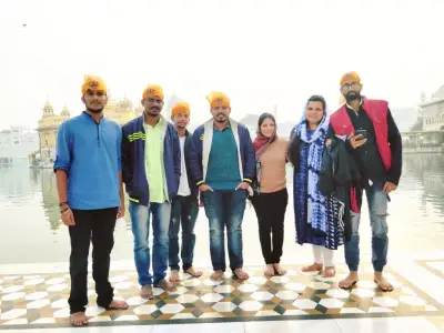 Tour Group at Golden Temple Amritsar Punjab
