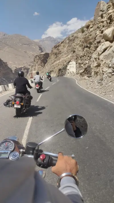 Spiti Valley road bike riding view