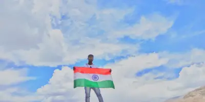 Indian Flag at High Altitude Ladakh