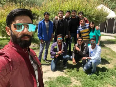 Tour Group Selfie at Ladakh Camping Site