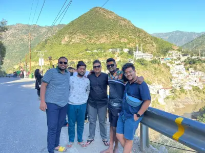 Scenic Mountain Road Rishikesh Group Photo